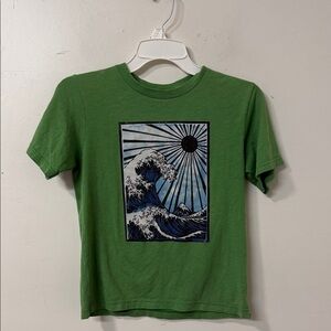 Quiksilver Green Tee with Wave Graphic